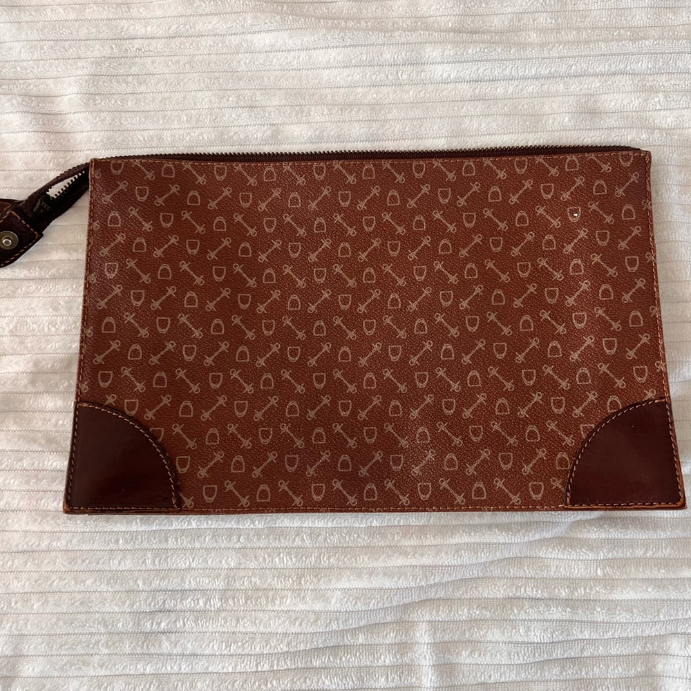 Brown Patterned Men's Clutch